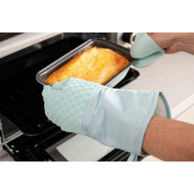 Рукавичка-прихватка ARDESTO Tasty Baking, 35х19см, силікон, бавовна, блакитний