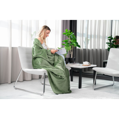 Плед ARDESTO Flannel, 160х200см, 100% поліестер, зелений