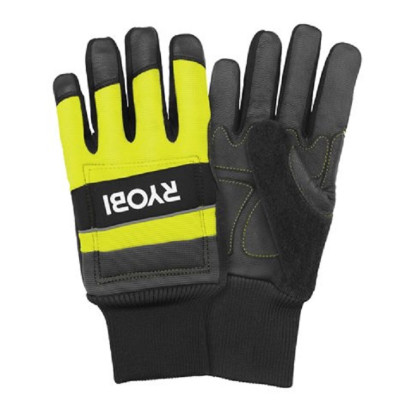 Ryobi Рукавички робочі RAC258L, козяча шкіра, захист від порізів, р.L, чорно-жовтий