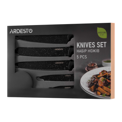 ARDESTO Набір ножів Midori 5 пр., нержавіюча сталь, пластик AR2105BWD