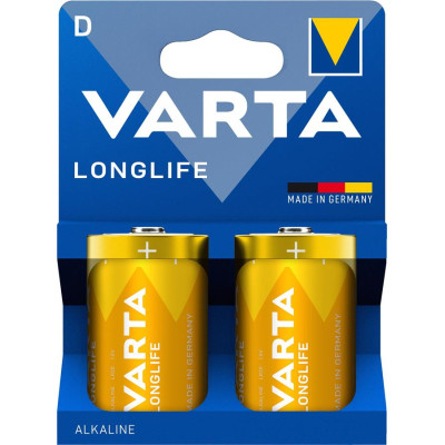 Батарейка Varta Longlife щелочная D(LR20) блистер, 2 шт