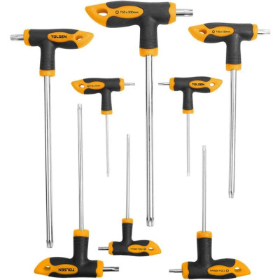 Викрутка Tolsen Т-подібні, Тorx 10-50, сталь CrV набір 8шт Викрутка Tolsen Т-подібні, Тorx 10-50, сталь CrV набір 8шт