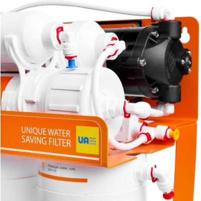 Фільтр зворотного осмосу Ecosoft Absolute з мінералізатором та помпою на станині, мембрана 75gpd DuPont, дренаж 1:1 Фільтр зворотного осмосу Ecosoft Absolute з мінералізатором та помпою на станині, мембрана 75gpd DuPont, дренаж 1:1