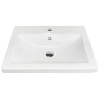 Раковина, умивальник Adamant CERS, штучний камінь, прямокут., з отвором для змішувача, з отвором для переливу, 495x390x158мм, накладний, білий