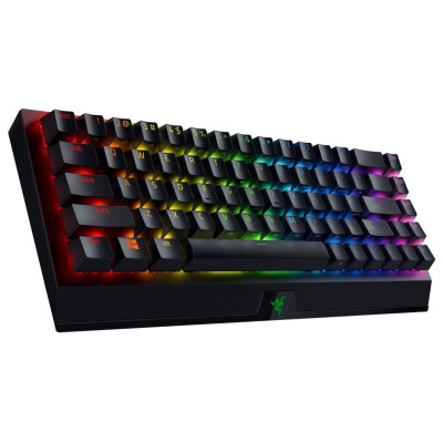 Клавіатура механічна Razer BlackWidow V3 Mini HyperSpeed 68key, Green Switch, USB-A/WL/BT, EN/RU, RGB, чорний