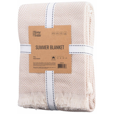 Плед ARDESTO Summer 140х190см, 100% бавовна, бежевий