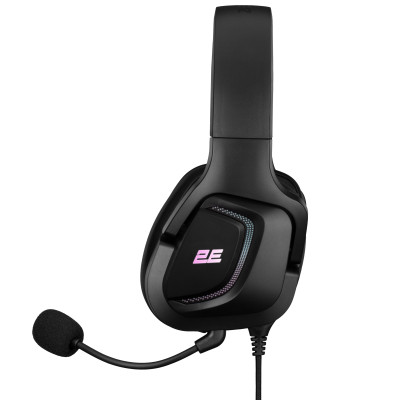 Гарнитура игровая 2E GAMING HG340, mini-jack/dual 3.5mm, RGB, 2м, черный (2E-HG340BK)