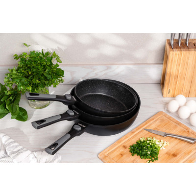 ARDESTO Сковорода глибока зі знімною ручкою Gemini Bari, 26см, алюміній, чорний ARDESTO Сковорода глибока зі знімною ручкою Gemini Bari, 26см, алюміній, чорний