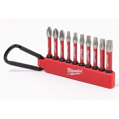 Біти Milwaukee Shockwave carabiner, сталь, набір 10шт Біти Milwaukee Shockwave carabiner, сталь, набір 10шт