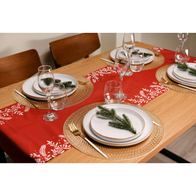 Ранер ARDESTO Happy Holidays, 40х140см, 90% поліестер, 10% бавовна, червоний