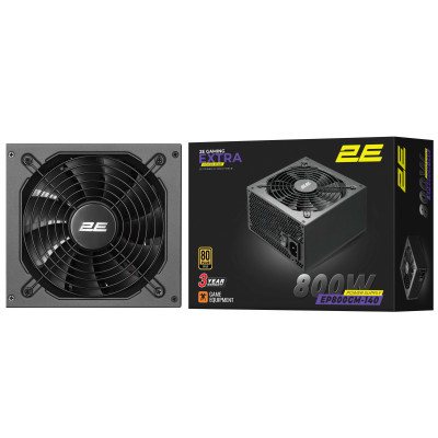 Блок питания 2E GAMING Extra Power (800W), >90%, 80+ Gold, 140мм, 1xMB 24pin(20+4), 2xCPU 8pin(4+4), 3xMolex, 6xSATA, 4xPCIe 8pin(6+2), Modular Блок питания 2E GAMING Extra Power (800W), >90%, 80+ Gold, 140мм, 1xMB 24pin(20+4), 2xCPU 8pin(4+4), 3xMolex, 6xSATA, 4xPCIe 8pin(6+2), Modular