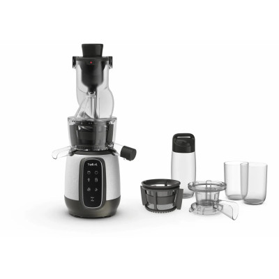 Соковитискач Tefal Ultra Juice шнековий 200Вт, чаша-6л, жмих-0.8л, пластик, сріблясто-чорний Соковитискач Tefal Ultra Juice шнековий 200Вт, чаша-6л, жмих-0.8л, пластик, сріблясто-чорний