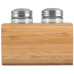 Набір для солі та перцю ARDESTO Midori, 3 предмети, 80мл, 13.5х11х11см, бамбук, нержавіюча сталь, скло, пластик
