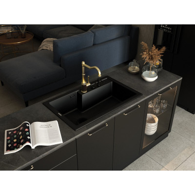 Мийка кухонна Deante Eridan, граніт, прямокутна, без крила, 800х500х214мм, чаша - 1, врізна, чорна Мийка кухонна Deante Eridan, граніт, прямокутна, без крила, 800х500х214мм, чаша - 1, врізна, чорна