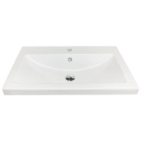 Раковина, умивальник Adamant CERS, штучний камінь, прямокут., з отвором для змішувача, з отвором для переливу, 695x450x158мм, накладний, білий