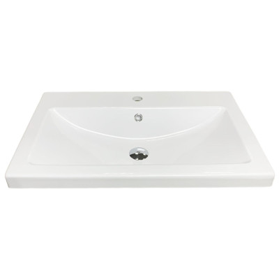 Раковина, умивальник Adamant CERS, штучний камінь, прямокут., з отвором для змішувача, з отвором для переливу, 695x450x158мм, накладний, білий Раковина, умивальник Adamant CERS, штучний камінь, прямокут., з отвором для змішувача, з отвором для переливу, 695x450x158мм, накладний, білий