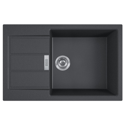 Мийка кухонна Franke Sirius, тектонайт, прямокутник, з крилом, 780х500х200мм, чаша - 1, накладна, S2D 611-78 XL , чорний Мийка кухонна Franke Sirius, тектонайт, прямокутник, з крилом, 780х500х200мм, чаша - 1, накладна, S2D 611-78 XL , чорний