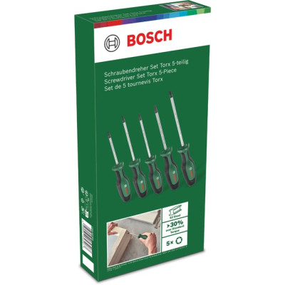 Викрутка Bosch Torx набір 5шт, T10, 15, 20, 25, 30.