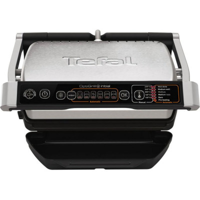 Гриль Tefal прижимной OptiGrill+ Initial 2000Вт, темп. режимов-5, съемные пластины, металл