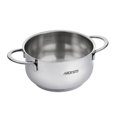 Кастрюля со стеклянной крышкой Ardesto Black Mars, 4.3л, нержавеющая сталь [AR0743S]