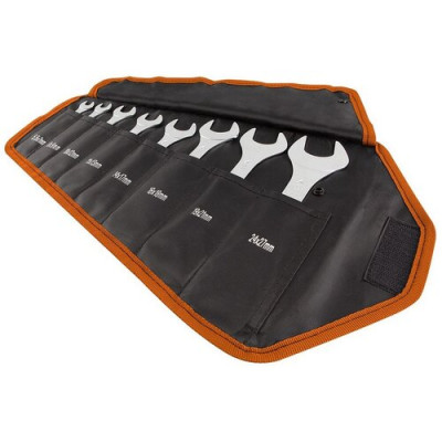 Neo Tools Ключі гайкові, подвійні, 5.5-27 мм, набір 8 шт., супертонкі, чохол поліестер 420D Neo Tools Ключі гайкові, подвійні, 5.5-27 мм, набір 8 шт., супертонкі, чохол поліестер 420D