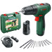 Шуруповерт-дрель аккумуляторный Bosch EasyDrill 1200 12В 2х1.5А-ч 30Нм 0-400-1500об/мин 0.94кг набор сверл и бит кейс