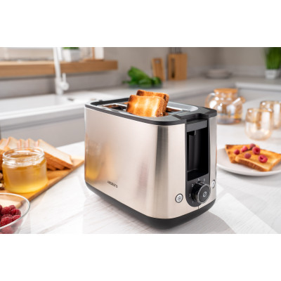 Тостер Ardesto Steel Collection 800Вт, метал/пластик, сріблясто- чорний (T-K200)