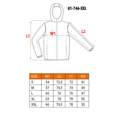 Куртка робоча Neo Tools Basic, XXL(56), підвищеної видимості, полиэстер, 240 г/м2, помаранчевий