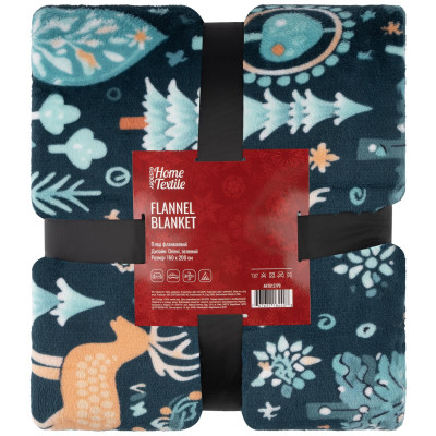 Плед ARDESTO Christmas Flannel 160х200см, 100% поліестер, олені, зелений