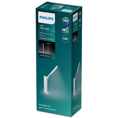 Philips Лампа настільна з акумулятором Amber 5Вт 4000K 1800мАг USB-A білий