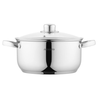 Каструля ARDESTO Gemini Gourmet, скляна кришка, 3.8 л, нержавіюча сталь