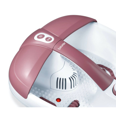 Масажна ванночка Beurer для ніг, від мережі, 3 насадки, підтрим. температури води, аромотерапія, біло-рожевий Масажна ванночка Beurer для ніг, від мережі, 3 насадки, підтрим. температури води, аромотерапія, біло-рожевий