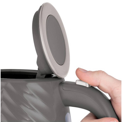 Електрочайник Russell Hobbs Groove Grey 1.7л, Strix, пластик, сірий