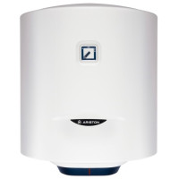 Водонагрівач електр. Ariston круглий BLU1 R PL DRY, 50л, 1,5кВт, сухий тен, мех. кер-ння, C, Італія, білий