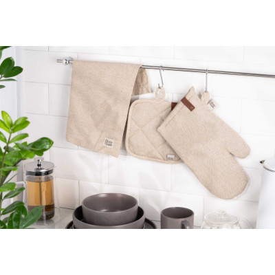 Прихватка ARDESTO Oliver, 20х20см, 100% бавовна, нап-ч: ватин, бежевий