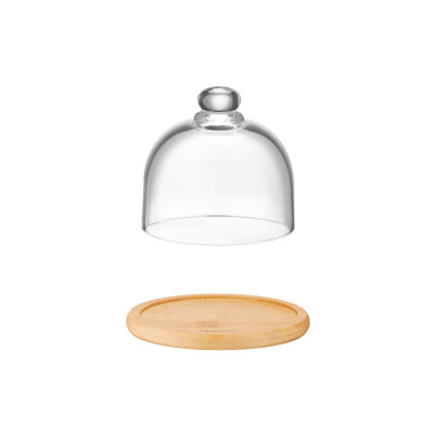 Блюдо с крышкой Ardesto, 12см, бамбук, стекло, прозрачный (AR2612BD)