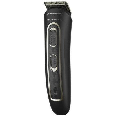 Тример Rowenta & Karl Lagerfeld, для бороди, вусів, голови, носа та вух, акум., роторний мотор, насадок-9, титан.напил., чорний Тример Rowenta & Karl Lagerfeld, для бороди, вусів, голови, носа та вух, акум., роторний мотор, насадок-9, титан.напил., чорний