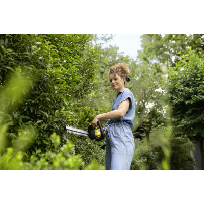 Кущоріз акумуляторний Karcher HGE 2-18 18В лезо 45см крок різу 18мм 2.34кг без АКБ та ЗП Кущоріз акумуляторний Karcher HGE 2-18 18В лезо 45см крок різу 18мм 2.34кг без АКБ та ЗП