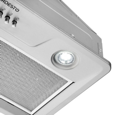 Витяжка Ardesto вбудована, 52см, 450м3ч, метал, 2х1Вт LED, кнопкове, нерж