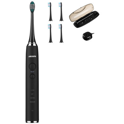 Щітка зубна електр. ARDESTO, ETB-211B, 40т. колив/хв, насадок-5, футляр, IPX7, чорний Щітка зубна електр. ARDESTO, ETB-211B, 40т. колив/хв, насадок-5, футляр, IPX7, чорний