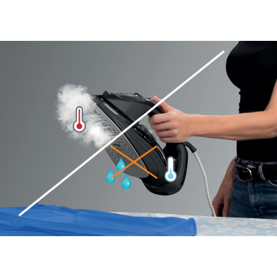 Праска Gorenje, 2600Вт, 350мл, паровий удар 95гр, верт. відпарювання, антинакип, автовідключення, керам. підошва, сіро-чорний