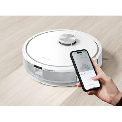 Робот-пилосос Roborock Q7 TF, h=9.9см, вологе прибирання, конт пил -0.4л, автон. робота до 150хв, Wi-Fi, білий