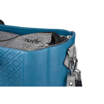 Сумка Nuvita MyMia ручки шкіра, килимок, ремені для коляски, синьо-сірий