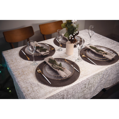 Скатертина ARDESTO Shine 120х140см, 100% поліестер, золотавий