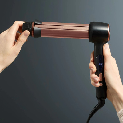 Стайлер Rowenta Twist Curl, автоматичний, темп.режимів-4, 150C–210С, кераміка, рукавика та термопідкладка, чорно-золотий Стайлер Rowenta Twist Curl, автоматичний, темп.режимів-4, 150C–210С, кераміка, рукавика та термопідкладка, чорно-золотий