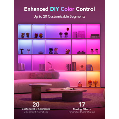 Govee Стрічка світлодіодна розумна H100E LED Strip Light M1 Matter Compatible 1m extension of H61E1, 1м, RGBIC , WI-FI/Bluetooth, білий