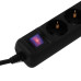 Удлинитель сетевой 2E 3хТип F, 3х1.5мм кв, 16A, 3м, черный 2E-U03ESM3BK