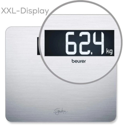 Ваги Beurer підлогові, 200кг, товщина 8мм, аnti-fingerprint, AAAx3 в комплекті, скло/сталь, сірий Ваги Beurer підлогові, 200кг, товщина 8мм, аnti-fingerprint, AAAx3 в комплекті, скло/сталь, сірий