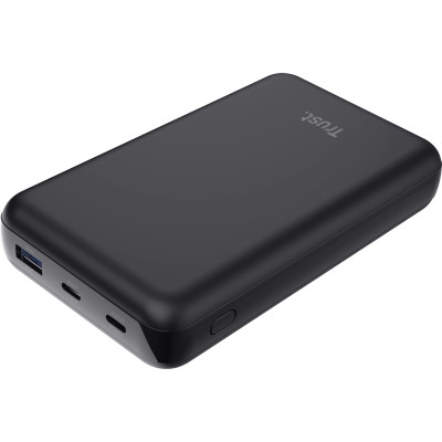 Аккумулятор портативный литий-ионный power bank Trust Laro, 20000 мА-ч, USB-A/2хUSB-C, 100w, черный