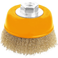 Щітка чашкова Tolsen Профі, торцева, рифлений дріт 0.3мм, 125мм, різьблення M14